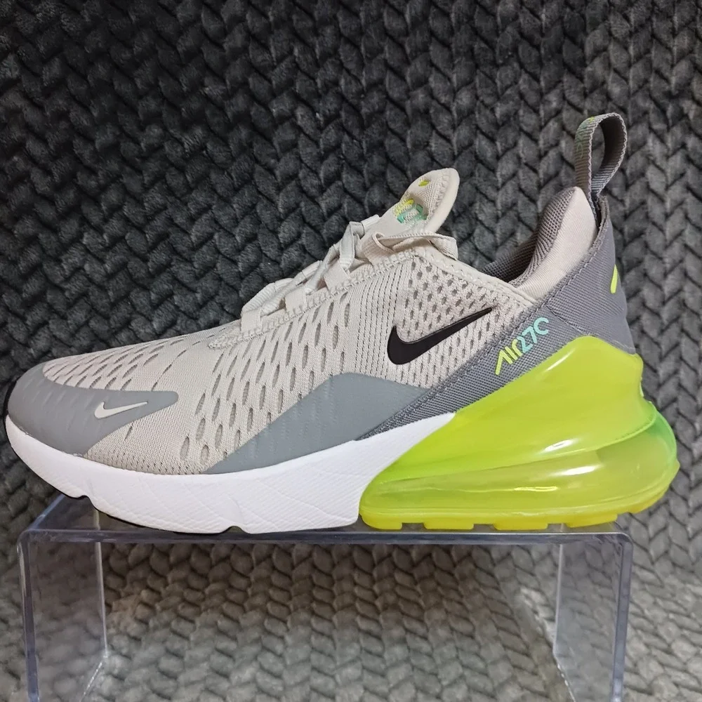 Nike Air Max 270 Light Bone Volt GS Walking Running Shoes Size 5Y Women's 6.5